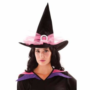 Chapéu bruxa preto/lilás
