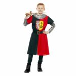 Fato Cruzado Medieval Vermelho e Preto Criança