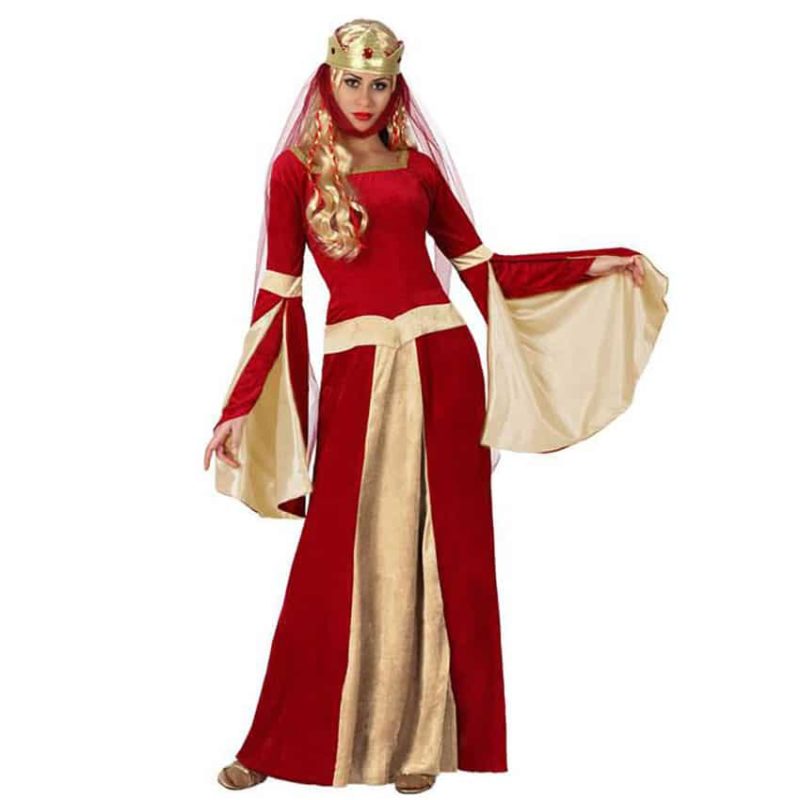 Fato Dama Medieval Vermelha Adulto