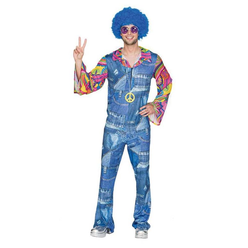 Fato Hippie Jeans Homem Adulto M/L