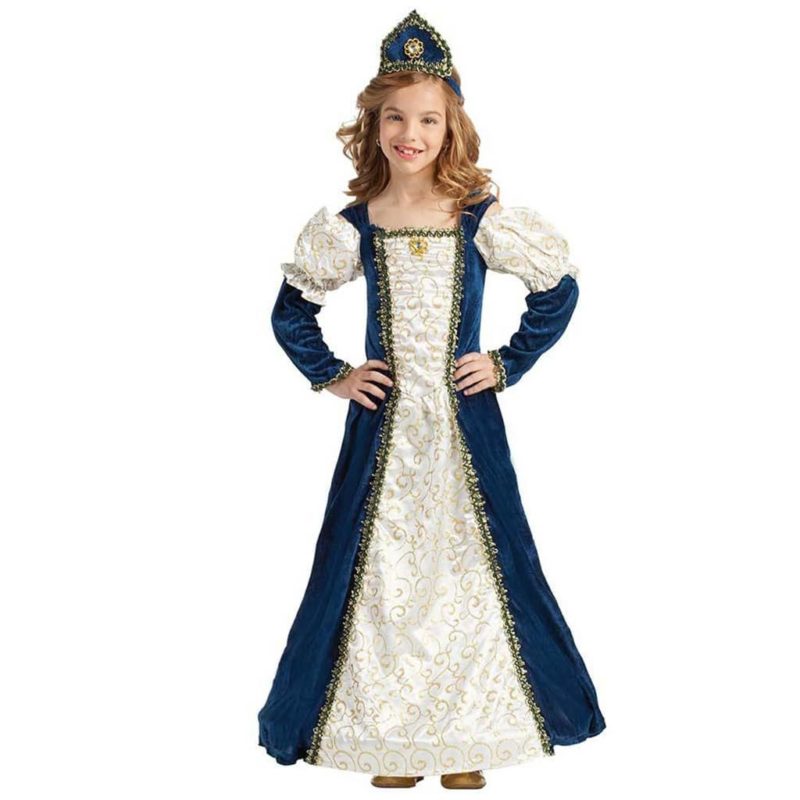 Fato de Princesa Medieval Azul Menina