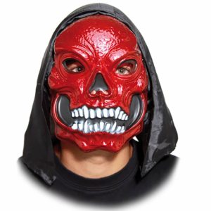 Máscara Crânio Vermelho com Capuz